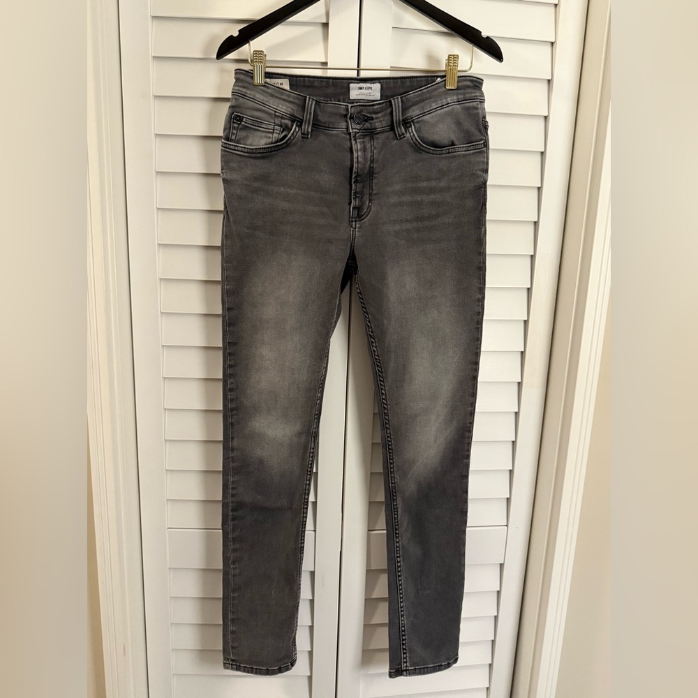 ONLY & SONS Mens Charcoal Slim Low Rise Jeans Size 31 x 32